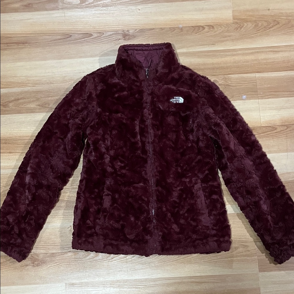 The North Face Burgundy Puffer Jacket - Picture 4 of 5
